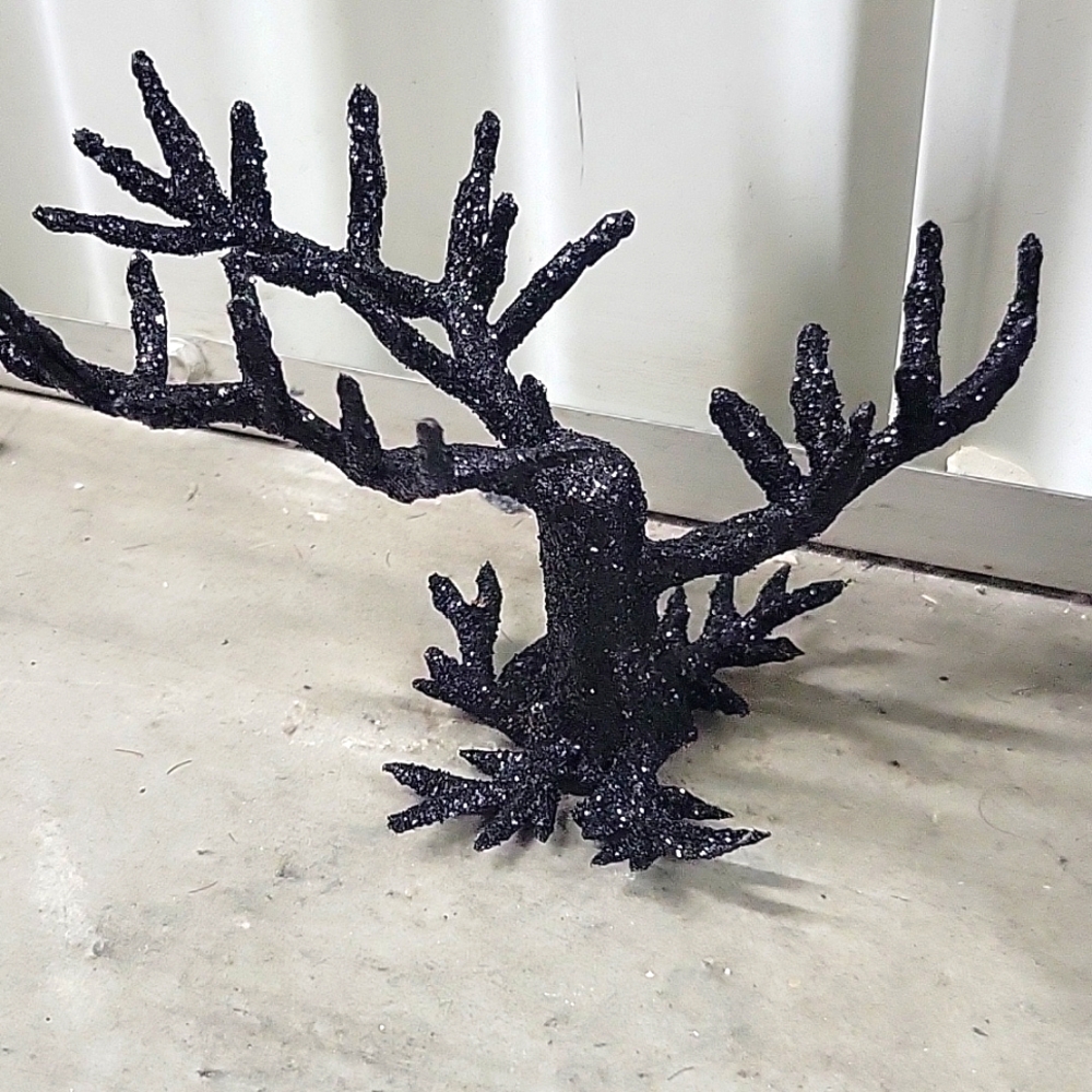 Ashland Sparkling Black Mini Tree Decor. Tiny Ho.es, Halloween,home Decor